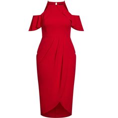 Elevate your occasion looks with the stunning new Love Siren Dress. Featuring ruffled cold shoulders, an elasticated waistband and a soft-woven fabrication, this dress is designed with your curves in mind. This ravishing red dress pairs well with gold accessories. Bold, stylish, glam and chic, no one does plus size fashion like City Chic. Loved around the globe for its diverse range of fashion-forward designs, City Chic flaunts figure-loving styles for any occasion. From show-stopping evening go Siren Dress, Ruffle Layered Dress, Faux Wrap Skirt, Dresses Date Night, City Chic Dresses, Shoulder Ruffle Dress, Black Mules, Plain Dress, Ruffled Dress