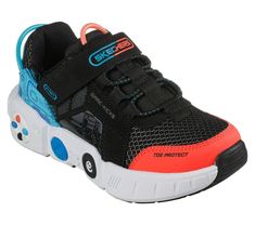 100% authentic Size Little Kid US 3M Step up the fun in awesome comfort with the Skechers Game Kicks®: Gametronix shoe. This lightweight sneaker features mesh and synthetic upper with a playful game themed design, Skechers Air-Cooled Memory Foam® insole and durable rubber outsole. Skechers Air-Cooled Memory Foam® cushioned comfort insole Game Kicks® theme design Design Details Mesh and synthetic upper with button detail Bungee-laced front with hook and loop closure Durable rubber traction outsol Skechers Kids, Lightweight Sneakers, Light Weight Shoes, Wide Shoes, Boys Sneakers, Kids Sneakers, Sketchers Sneakers, Hook And Loop, Button Detail