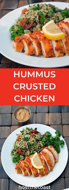 hummus crusted chicken breast Chicken With Hummus Recipe, Hummus Chicken Recipes, Hummus Crusted Chicken, Crusted Chicken Breast, Course Ideas, Homemade Dinner Recipes, Chicken Breast Recipe, Drink Inspiration, Easy Veggie