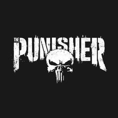 the punisher logo on a black background