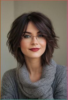 Shaggy Bob Long Bangs, Shag Choppy Haircut, Fringe Bangs On Short Hair, Shaggy Haircuts Short Hair, Short Hairstyle Women Choppy, Short Shattered Bob, Textured Short Hair With Bangs, Short Choppy Bob With Curtain Bangs, Round Face Short Hair With Bangs