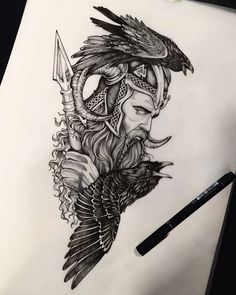 Viking Tattoos For Men Warriors, Valkyrie Tattoos, Loki Tattoo, Viking Tattoos For Men, Odin Tattoo, Viking Warrior Tattoos, Norse Mythology Tattoo, Valkyrie Tattoo, Viking Tattoo Sleeve