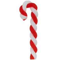 a candy cane with red and white stripes on it's end is in the shape of a letter