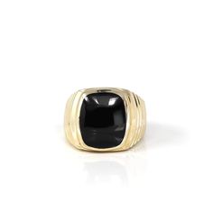 * Design Concept--- This ring features a cabochon genuine AA black onyx. The design is simplistic. The ring looks very exquisite. Baikalla artisans are dedicated to combining beautiful gemstones with luxury. The essence of this faceted black onyx is unleashed by the simplistic setting design that keeps the originality of the rare gem. * Specifications: approx. T Weight: 9.67 g Shoulder width: 7.99 mm Shank Base Width: 3.80 mm Shank Base Thickness: 1.89 mm Ring Fit: Standard Material: 14k Yellow Beautiful Gemstones, Rare Gems, Gold Top, Jade Jewelry, Ring Fit, Unique Gemstones, Men's Ring, Design Concept, Black Onyx