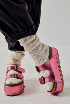 Rule Breaker Flatform Sandals | Free People Making Sandals, Ugg Boots Outfit, Rule Breaker, Pink Flats, Socks And Heels, Flatform Sandals, Hot Shoes, Best Sneakers, Strap Design