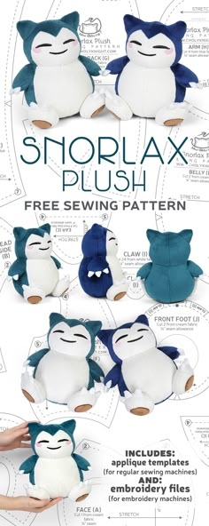 the instructions for how to make an adorable stuffed animal with plushies and sewing patterns