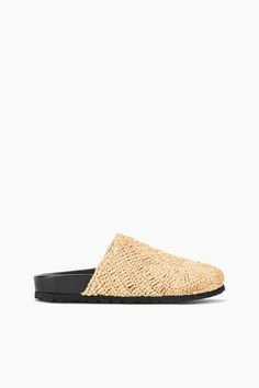 STAUD DIA SLIDE NATURAL Beach Slippers With Textured Sole And Slip-on Fit, Casual Slip-on Mules With Woven Sole, Slip-on Clogs With Cushioned Footbed For Vacation, Vacation Slip-on Clogs With Cushioned Footbed, Slip-on Espadrilles With Textured Footbed For Vacation, Beach Clogs With Cushioned Footbed And Flat Heel, Beach Clogs With Rubber Sole, Flat Heel, Beach Clogs With Rubber Sole, Casual Mules With Cork-bed Midsoles In Natural Color