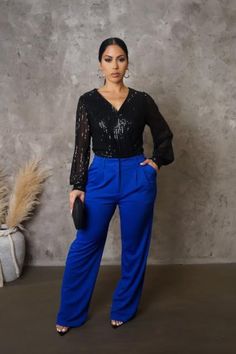 MAGNOLIA COLLECTION: Women's Beyond Me Pants - Royal Blue Pockets All season wear Item has nice stretch Limited Quantity  Fabric: 95% Polyester / 5% Spandex Closure: Zipper, button and clasp in front Size chart listed above with support pictures. LuxurieMarie.com Styling Royal Blue Pants, Royal Blue Trousers Outfit Women, Glamorous Blue Party Pants, Royal Blue High Waisted Pants, Royal Blue Satin Pants, Royal Blue Pants Outfit, Royal Blue Pants, Royal Blue Outfits, Support Pictures