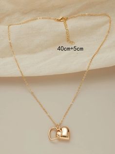 Details:Heart \nStyle:Fashionable \nGender:Women \nColor:Yellow Gold \nMaterial:Zinc Alloy \n Womens Chokers, Everyday Necklace, Heart Pendant Necklace, Heart Pendant, Womens Necklaces, Gold Necklace, Yellow Gold, Pendant Necklace, Pendant