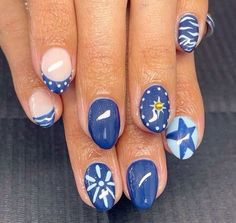 Creative Gel Nails, Nails For Alaska, Stingray Nails, Surfer Nails, Colorado Nails, Hello Nails