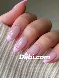 Pink French Tip Nails, Natural Nail Shapes, Classy Almond Nails, Pink French Tip, Pink French Nails, Pink Manicure, Nude Nail Designs, Nails Today, Pink French