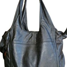 ;Shoulder Straps;Snap Top Closure;Knot Details At Sides;Front Logo Hardware;One Outside Zip Pocket;Two Inside Open Pockets;One Inside Zip Pocket;Inside Logo Detail;The Measurement;Shoulder Straps, 9" Drop; Cotton Lining. 13"L X 5"W X 10"H Hobo Tote Bag, Grey Tote, Black Leather Satchel, Black Leather Tote Bag, Large Leather Tote, Black Leather Tote, Black Leather Bags, Black Tote, Leather Hobo