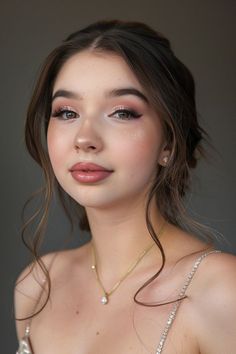 #makeup #maquillaje #aesthetic Makeup Ideas For Wedding, Prom Makeup Look, Gorgeous Bridal Makeup, Quinceanera Makeup, Seasonal Makeup, Natural Prom Makeup, Date Night Makeup, Prom Makeup Looks, Formal Makeup