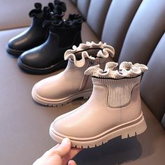 Girls Winter Boots Plush Children Boots - Soft Leather Warm Kids Boots Baby Winter Boots, Butterfly Shoes, Kids Winter Boots, Girls Winter Boots, Wedding Shoes Heels, Warm Shoes, Baby Boots, Boys Boots