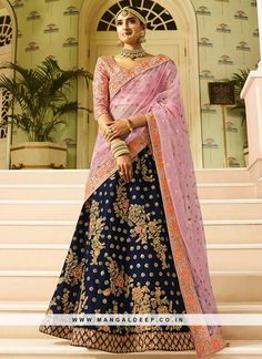 Pink and Blue #velvet #designer #wedding #lehengacholi Blue Bridal Lehenga, Velvet Bustier, Velvet Lehenga, Party Wear Lehenga Choli, Patiala Salwar