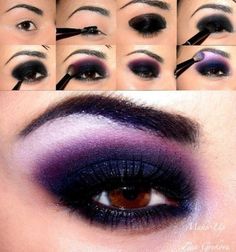 purple eye shadow makeup-makeup-makeup Machiaj Smokey Eyes, Trucco Smokey Eye, Make Up Sposa, Smoky Eye Makeup Tutorial, Purple Smokey Eye, Makeup Lessons, Purple Eyeshadow