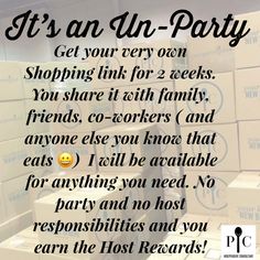 it's an un - party get your very own shopping link for 2 geeks you share it with friends, co - workers and anyone else