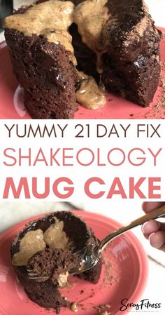 yummy 2 - day fix for shakelology mug cake with chocolate frosting