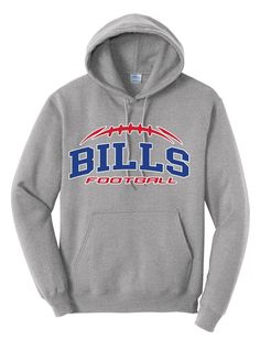 8-ounce, 50/50 cotton/poly Double-needle stitching at waistband and cuffs Double-lined hood with dyed-to-match drawcord 1x1 rib knit cuffs and waistband with spandex Front pouch pocket Heat applied premium logo Titans Football, Buffalo Football, Colts Football, Bills Football, Chiefs Football, Gray Hoodie, Football Outfits, Premium Logo, Sports Gear