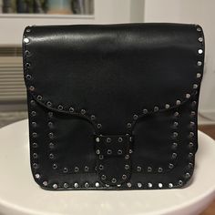 Rebecca Minkoff Bag In Black Leather With Studs. Fabric Composition: Leather Color: Black Dimension: 25 X 24 X 12 Cm Rebecca Minkoff Bag, Rebecca Minkoff, Black Leather, Composition, Bag Lady, Shoulder Bag, Leather, Fabric, Women Shopping