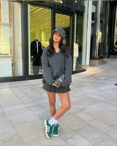 Green adidas campus outfit #ootd #miniskirt #greyoutfit #everydayoutfit #yslbag @ysl @adidas #adidascampus00sgreen Green Addidas Outfits Girl, Green Adidas Campus 00s Outfit, Green Adidas Campus Outfit, Adidas Campus Green Outfit, Green Campus Outfit, Green Gazelle Outfit, Green Campus 00s Outfit, Green Adidas Outfit