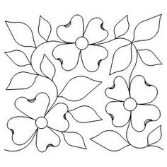 a drawing of flowers with leaves on the side and one flower in the middle, surrounded by hearts