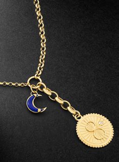 Foundrae's 'Mixed Belcher' chain necklace is handmade from polished gold and strung with a pendant featuring the number eight, it represents returning energy or infinity depending on the way you hold it. It has a lapis lazuli crescent moon charm and single diamond. Mens Diamond Necklace, Ceramic Pendant Necklace, Number Eight, Diamond Chain Necklace, Lapis Lazuli Bracelet, Mens Gold Jewelry, Lapis Lazuli Necklace, Lapis Lazuli Beads, Topaz Necklace