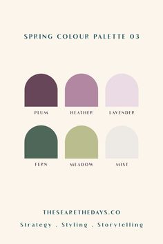 A palette of spring shades with a mixture of soft and strong purples and greens. Spring Decor Colors 2023, Light Green And Purple Color Palette, Mom Color Palette, March Colour Palette, Spring Colour Scheme, Easter Color Palette 2024, Inspiring Color Palette, Spring Colors 2024, Spring Palette Colors