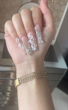 Blinged Out Nails, Quince Nails, Pink Ombre Nails, Diva Nails, Soft Nails