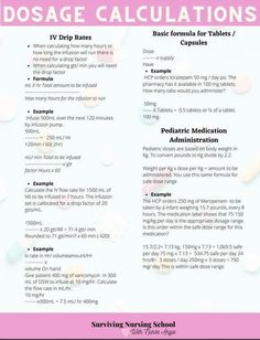 Nursing Math, Medical Math, Study Sheet, Nursing Study Tips, Dosage Calculations