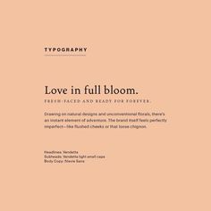 the cover of typography's love in full bloom, which is featured on