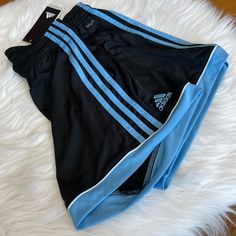 Adidas Mi Squadra 17 Shorts. Black And Blue Designs. Women’s Size Medium. New With Tags And Never Worn. Adidas Blue Shorts With Three Stripes, Adidas Blue Workout Shorts, Adidas Blue Athleisure Athletic Shorts, Adidas Blue Athletic Shorts With Built-in Liner, Black Athletic Shorts With Three Stripes, Black Workout Shorts With Three Stripes, Black Three Stripes Workout Shorts, Black Striped Athletic Shorts, Adidas Blue Workout Bottoms