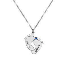 Personalized Memory Feet Necklace with Date & Name Sterling Silver - When your baby born, what did you do to commemorate this special time? The baby feet necklace have been a wonderful way to stay this time. Engraved your baby's name and birthday on this cute foot paw as a unique gifts to your kids. All baby feet name necklace will come with box chain and perfect gift box! Feet Necklace, Baby Born, Online Jewelry Store, Love Necklace, Box Chain, Name Necklace, Baby Names, Online Jewelry