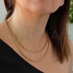 "This 18K Gold Figaro chain necklace layered with gold rope chain necklace is a must for this season! high quality Gold necklaces, lead and nickel free, hypoallergenic necklaces ★ We are sure this set will become your favorite for this summer, why? * These are WATERPROOF, so you can wear them all single days, while exercising and swimming. * They don't leave green spots on your skin. * Nickel and lead free. * These are hypoallergenic and safe for sensitive skins. * You can layer pieces together, or wear them separately. * You will receive your jewels in our lovely packaging - made in Italy. * And one more important thing: we want you to LOVE your new jewels! --------------------------------- Materials that we use: * Inner material is Stainless steel (Italian, high quality) * Coated with a Hypoallergenic Necklaces, Gold Layering Necklaces, Hypoallergenic Necklace, Figaro Necklace, Chain Necklace Gold, Figaro Chain Necklace, Layering Necklaces, Necklace Layered, Gold Rope Chains