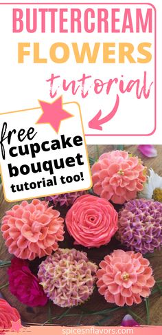 flowers with the text free cupcake bouquet printable to make them look like they have been