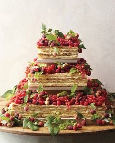 an open book showing a cake with berries on it