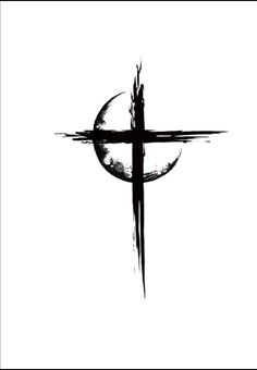 the cross is painted in black and white