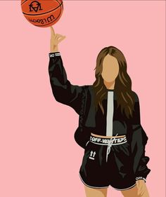 a woman holding a basketball in her right hand