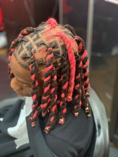 Dreadlock Styles For Birthday, Dread Hair Dye Ideas, 2 Color Dreads, Loc Colors Ideas, Men Loc Color Ideas, Dye Locs Men, Dyed Locs Men Dreadlocks, Dreadlock Color Ideas Men