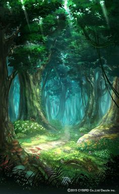 an image of a forest with the words good morning on it