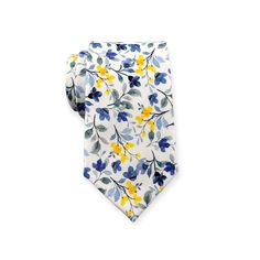 This floral tie features a coastal-inspired color palette making it a perfect choice for a wide range of outdoor wedding styles including garden, beach and destination weddings. The light and airy floral design reflects the laid-back and relaxed atmosphere of these types of weddings and would complement the surroundings - a great look for a groom or groomsman who wants to add a touch of personality and style to his outfit while still looking polished and put-together. Fabric: 100% cotton Care: Dry clean only Style Options: 1. Necktie / 2.75" at widest point / Approx. 58" in length 2. Self-Tie Bow Tie / Neck adjustable 14.5" to 20" / Bow measures approx. (W) 5.25" x (H) 2.5" 3. Pocket Square / Approx. 12" x 12" Thank you! White Formal Neckwear For Spring, White Neckwear For Spring Formal Occasions, Spring Formal White Neckwear, White Formal Ties For Summer, White Summer Ties For Formal Occasions, White Ties Neckwear For Spring, White Neckwear With Ties For Spring, White Suit And Tie Accessories For Black Tie Events, White Formal Ties For Spring