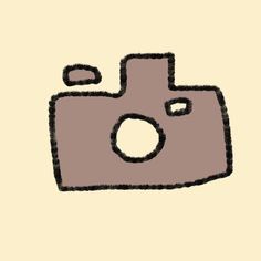 a drawing of a camera on a beige background