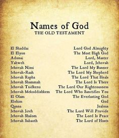 the names of god on an old parchment paper