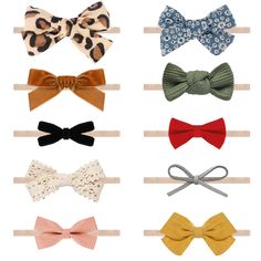 PRICES MAY VARY. VARIETY OF STYLES - 10 different styles, colors and patterns included to match any outfit and occasion. The assortment of baby hair bows includes leopard corduroy bows, denim bows, gray dainty suede bows, mustard solid colors, lace, black and brown velvet bows, rust, sage,pink leather bows and more! And all with appealing colors to ensure that your little princess stand out in the crowd. HANDMADE WITH LOVE - We take the time to choose modern and beautiful patterns and fabrics th Newborn Hair Bows, Sage Pink, Denim Bows, Unique Bows, Girl Headbands, Toddler Hairstyles Girl, Toddler Bows, Baby Hair Bows, Girl Haircuts