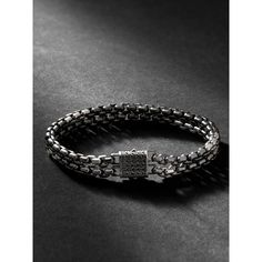 This 'Industrial Double Row' bracelet features two of John Hardy's signature 'Classic Chains' that are inspired by traditional Balinese jewellery. It's handmade from substantial silver and detailed with rhodium along the engraved clasp. John Hardy, Bracelet For Men, Balinese, Mr Porter, Bracelets For Men, The Row, Porter, Fine Jewelry, For Men