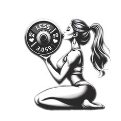 a woman lifting a barbell with the words less than 30 minutes written on it