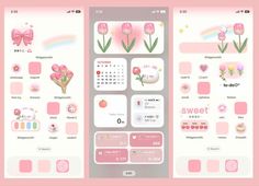 the app is designed to look like pink tulips and other things are on display