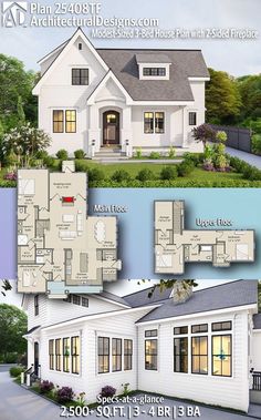 two story house plans with 3 bedroom and 2 bathes in the same floor plan