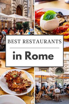 the best restaurants in rome, italy with text overlay that reads best restaurants in rome