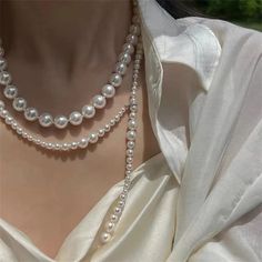 TAVIMART - Trend Elegant Jewelry Wedding Big Pearl Necklace For Women Fashion White Imitation Pearl Choker Necklace